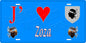 Plaque métal décorative 15 x 30 cm bleu J' ❤️ Zoza canton du Sartenais-Valinco  Corse du Sud