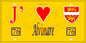 Plaque métal décorative 15X30 J' ❤️ Alvimare, Seine Maritime (76) jaune