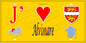 Plaque métal décorative 15X30 J' ❤️ Alvimare, Seine Maritime (76) jaune carte