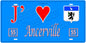 Plaque métal décorative, J' ❤️Ancerville, Meuse, fond  mur bleu 55