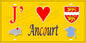 Plaque métal décorative 15X30 J' ❤️ Ancourt, Seine Maritime (76) jaune carte
