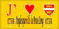 Plaque métal décorative 15X30 J' ❤️ Anglesqueville-la-Bras-Long, Seine Maritime (76) jaune