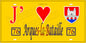 Plaque métal décorative 15X30 J' ❤️ Arques-la-Bataille, Seine Maritime (76) jaune