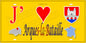 Plaque métal décorative 15X30 J' ❤️ Arques-la-Bataille, Seine Maritime (76) jaune carte