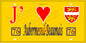 Plaque métal décorative  15x30 J' ❤️ Aubermesnil-Beaumais, Seine Maritime (76) jaune