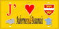 Plaque métal décorative  15x30 J' ❤️ Aubermesnil-Beaumais, Seine Maritime (76) jaune cartes