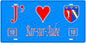 Plaque métal décorative, J' ❤️Bar-sur-Aube, Aube, fond  mur bleu 10