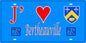 Plaque métal décorative 15X30 J' ❤️ Bertheauville, Seine Maritime (76) bleu