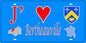 Plaque métal décorative 15X30 J' ❤️ Bertheauville, Seine Maritime (76) bleu carte