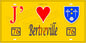 Plaque métal décorative 15X30 J' ❤️ Bertreville, Seine Maritime (76) jaune