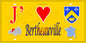 Plaque métal décorative 15X30 J' ❤️ Bertheauville, Seine Maritime (76) jaune carte