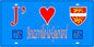 Plaque métal décorative 15X30 J' ❤️ Beuzeville-la-Guérard, Seine Maritime (76) bleu