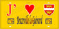 Plaque métal décorative 15X30 J' ❤️ Beuzeville-la-Guérard, Seine Maritime (76) jaune