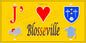 Plaque métal décorative 15X30 J' ❤️ Blosseville, Seine Maritime (76) jaune carte
