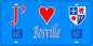 Plaque métal décorative 15X30 J' ❤️ Bosville, Seine Maritime (76) bleu