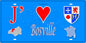 Plaque métal décorative 15X30 J' ❤️ Bosville, Seine Maritime (76) bleu carte