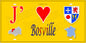 Plaque métal décorative 15X30 J' ❤️ Bosville, Seine Maritime (76) jaune carte