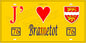 Plaque métal décorative 15X30 J' ❤️ Brametot, Seine Maritime (76) jaune