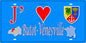 Plaque métal décorative 15X30 J' ❤️ Butot-Vénesville, Seine Maritime (76) bleu carte