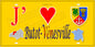 Plaque métal décorative 15X30 J' ❤️ Butot-Vénesville, Seine Maritime (76) jaune carte
