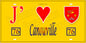 Plaque métal décorative 15X30 J' ❤️ Canouville, Seine Maritime (76) jaune