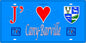 Plaque métal décorative 15X30 J' ❤️ Cany-Barville, Seine Maritime (76) bleu