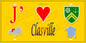 Plaque métal décorative 15X30 J' ❤️ Cleuville, Seine Maritime (76) jaune carte