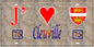 Plaque métal décorative 15X30 J' ❤️ Cléville, Seine Maritime (76) antique