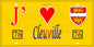 Plaque métal décorative 15X30 J' ❤️ Cléville, Seine Maritime (76) jaune