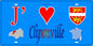 Plaque métal décorative 15X30 J' ❤️ Cliponville, Seine Maritime (76) bleu carte