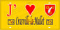 Plaque métal décorative 15X30 J' ❤️ Crasville-la-Mallet, Seine Maritime (76) jaune
