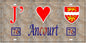 Plaque métal décorative 15X30 J' ❤️ Ancourt, Seine Maritime (76)