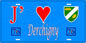 Plaque métal décorative  J' ❤️ Derchigny, Seine Maritime (76) bleu