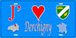 Plaque métal décorative  J' ❤️ Derchigny, Seine Maritime (76) bleu carte