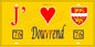 Plaque métal décorative 15x30 J' ❤️ Douvrend, Seine Maritime (76) jaune