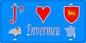 Plaque métal décorative 15x30 J' ❤️ Envermeu, Seine Maritime (76) bleu carte