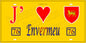 Plaque métal décorative 15x30 J' ❤️ Envermeu, Seine Maritime (76) jaune
