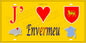 Plaque métal décorative 15x30 J' ❤️ Envermeu, Seine Maritime (76) jaune carte