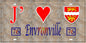 Plaque métal décorative 15X30 J' ❤️ Envronville, Seine Maritime (76) antique