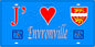 Plaque métal décorative 15X30 J' ❤️ Envronville, Seine Maritime (76) bleu