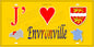 Plaque métal décorative 15X30 J' ❤️ Envronville, Seine Maritime (76) jaune carte