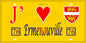 Plaque métal décorative 15X30 J' ❤️ Ermenouville, Seine Maritime (76) jaune
