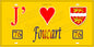 Plaque métal décorative 15X30 J' ❤️ Foucart, Seine Maritime (76) jaune