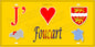 Plaque métal décorative 15X30 J' ❤️ Foucart, Seine Maritime (76) jaune carte