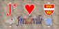 Plaque métal décorative 15x30 J' ❤️ Freulleville, Seine Maritime (76) atique carte