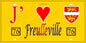 Plaque métal décorative 15x30 J' ❤️ Freulleville, Seine Maritime (76) jaune