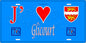 Plaque métal décorative  J' ❤️ Glicourt, Seine Maritime (76) bleu