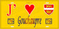 Plaque métal décorative  J' ❤️ Gouchaupre, Seine Maritime (76) jaune
