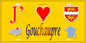 Plaque métal décorative  J' ❤️ Gouchaupre, Seine Maritime (76) jaune carte