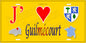 Plaque métal décorative  J' ❤️ Guilmécourt, Seine Maritime (76) jaune carte